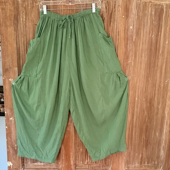 Free People Parachute Green pants - Picture 1 of 5